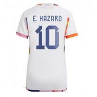 Fotballdrakt Dame Belgia Eden Hazard #10 Bortedrakt VM 2022 Kortermet